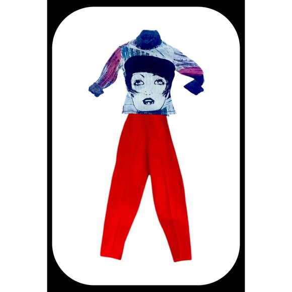 Vintage Custo Barcelona Turtleneck Graphic Top Girl Face Lightweight - Picture 10 of 12